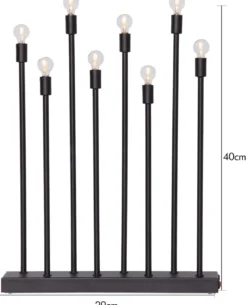 LADDA USB Ljusstake 40cm Svart