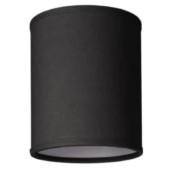 LAMPSKÄRM Linne Klotfäste Svart 15cm