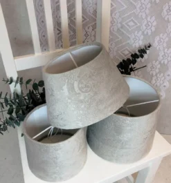 LAMPSKÄRM Sammet 16/14cm Grå