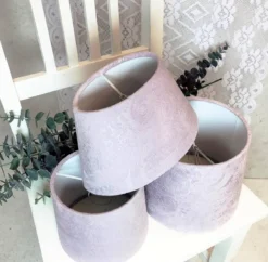 LAMPSKÄRM Sammet 16/14cm Rosa