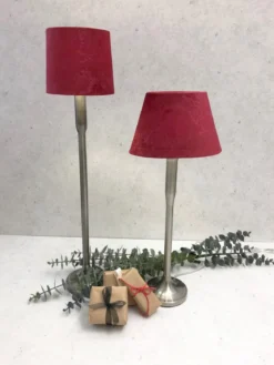 LAMPSKÄRM Sammet 16/14cm Vinröd