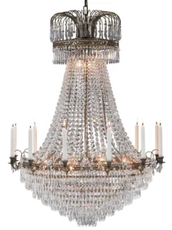 LÄCKÖ Kristallkrona 18L 125cm Antik/Brilliant
