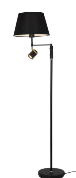 LIBRA Golvlampa 155cm Svart/Borstad mässing