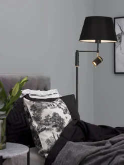 LIBRA Golvlampa 155cm Svart/Borstad mässing
