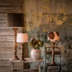 LODGE Lampfot 46cm Vintage Brun