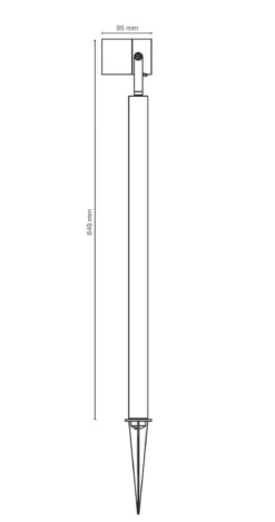 LUNA65 Trädgårdsspot 65cm 12V Aluminium IP65