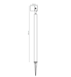 LUNA65 Trädgårdsspot 65cm 12V Grå IP65