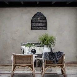 MAJA Takskärm 53cm Wicker Svart