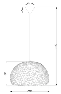MALACCA Taklampa 45cm Natur