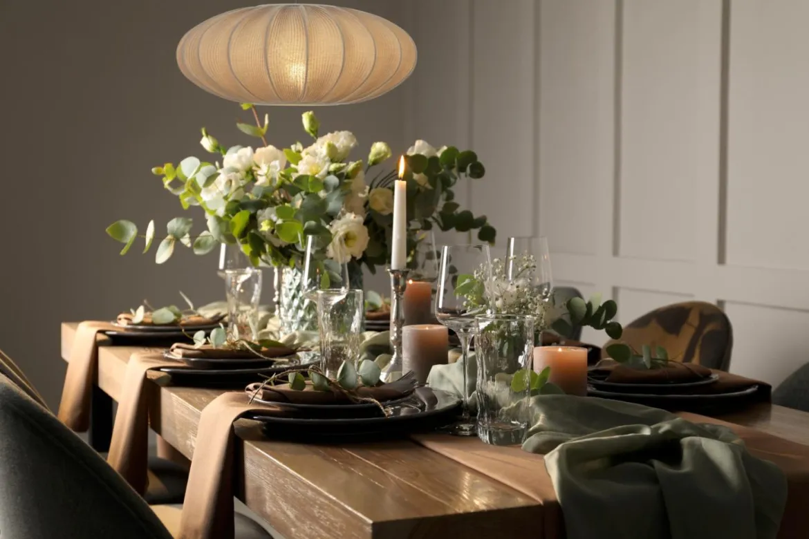 MAMSELL Taklampa 45cm Varmgrå