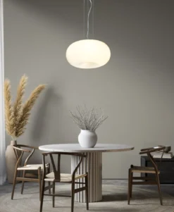 MANET Taklampa 37cm Vit/Krom