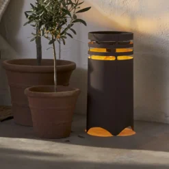 MARRON Solcellslykta/USB 40cm Brun