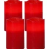 MAY LED-Blockljus 4-pack 12,5cm Röd