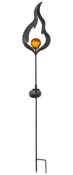 MELILLA FLAMMA Solcells-Dekoration 85cm Amber/Svart