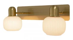 MESSINA Vägglampa Bad 2L 34,5cm Matt Mässing/Opalvit IP44