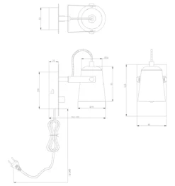 METZ Vägglampa 18cm Vit/Stål