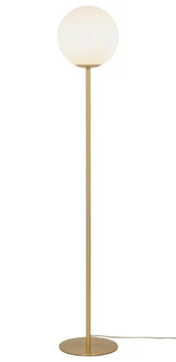 MOLEKYL Golvlampa 130cm Matt Mässing/Opalvit