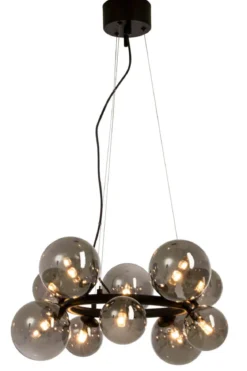 MOLEKYL Taklampa Rund 50cm Svart/Rökgrå