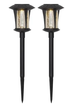 MONACO 2-Pack Solcells-pollare 32cm Svart IP44