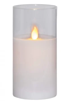 M-TWINKLE LED Blockljus 15cm Vax/Klar/Varmgul