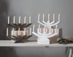 NAVIDA Ljusstake 5L 42cm Vit