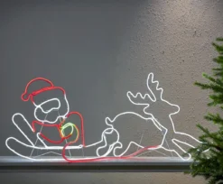 NEOLED Siluett Tomte & Ren 1008LED 1,8m Flerfärgad IP44