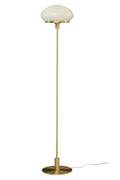 NEW AUGUST Golvlampa 140cm Matt Mässing/Opalvit