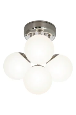 NICOSIA Plafond Bad 4L 26cm Krom/Vit IP44