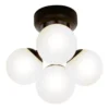 NICOSIA Plafond Bad 4L 26cm Svart/Opalvit IP44
