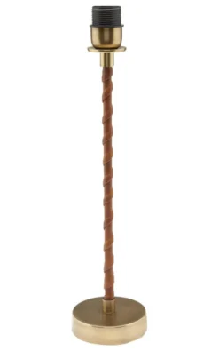 NORA Lampfot 46cm Läder/Antikmässing