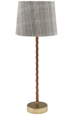NORA Lampfot 46cm Läder/Antikmässing
