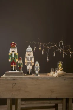 NUTCRACKER Bordsdekoration Batteri 25cm Grå/Vit