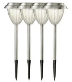 PALMA 4-PACK Solcells-Pollare 28cm Rostfritt Stål