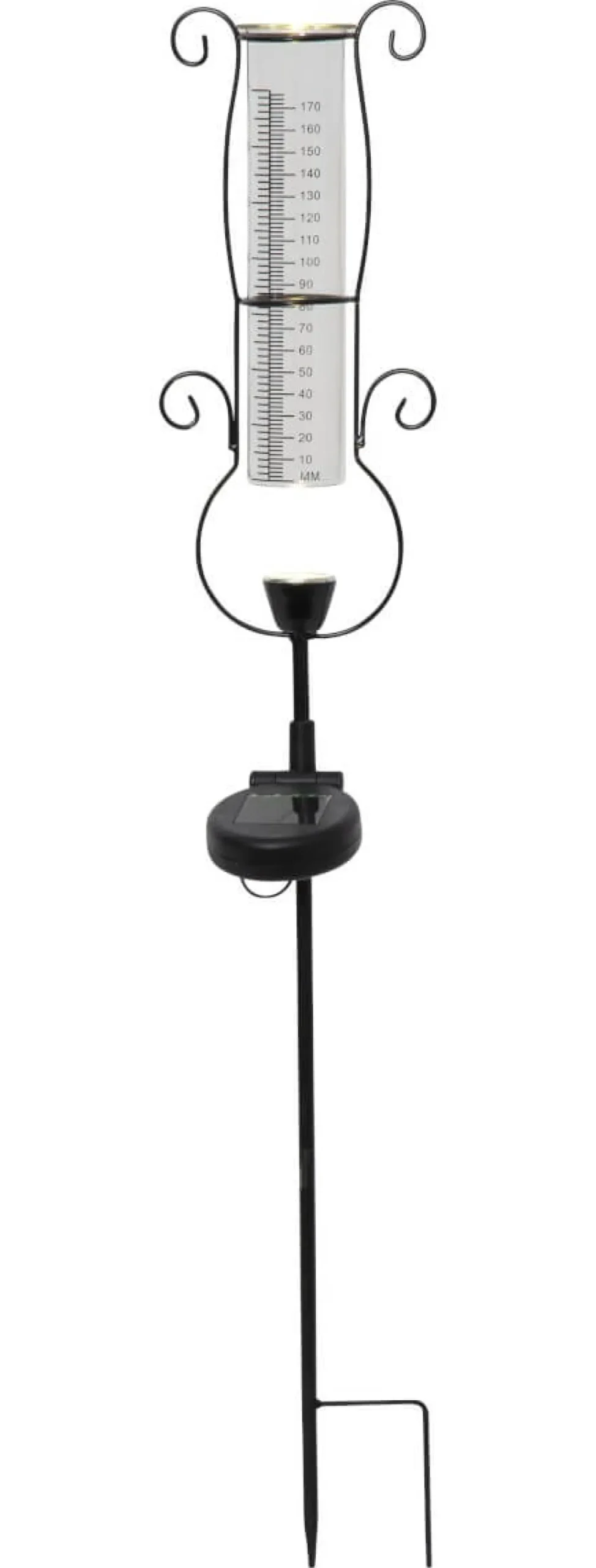 PLUVIO Regnmätare Solcell 65cm Svart