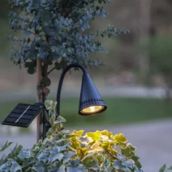 POWERSPOT Solcells-spotlight 34cm Svart Varmvit IP44