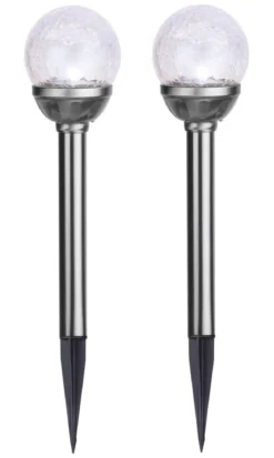 ROMA 2-PACK Solcells-Pollare 28,5cm Rostfritt Stål