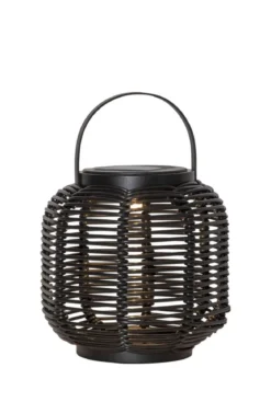 RUNDA Solcellslykta 15cm Svart