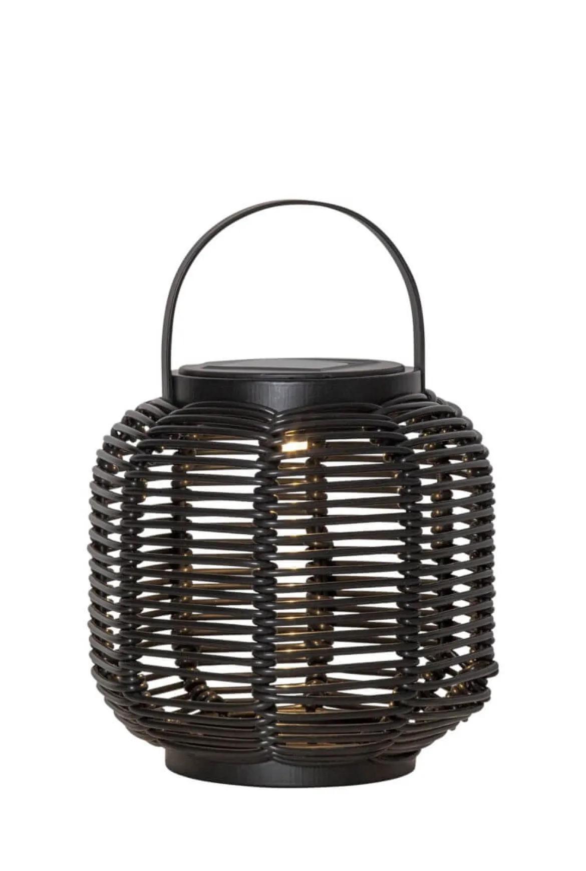 RUNDA Solcellslykta 15cm Svart