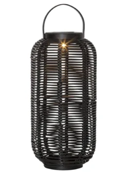 RUNDA Solcellslykta 30cm Svart