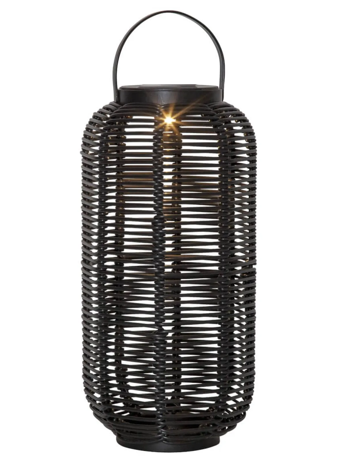 RUNDA Solcellslykta 30cm Svart
