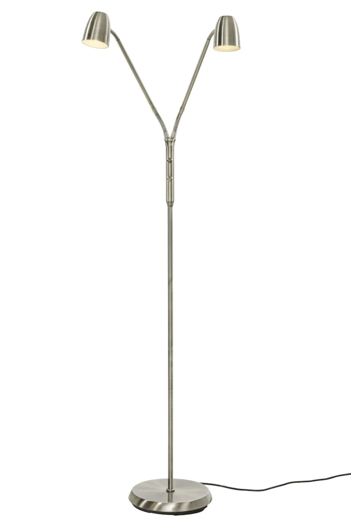 SANDNES Golvlampa dubbel 140cm Borstad Stål