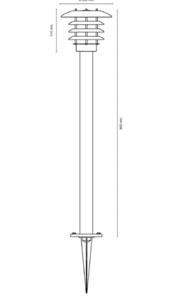 SATURNUS Pollare 90cm 12V Rostfritt stål IP65