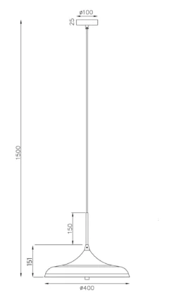 SIGMA Taklampa LED 40cm Svart