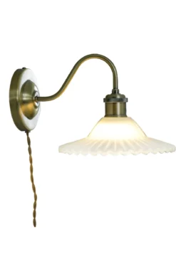 SILVIA Vägglampa 29cm Antik/Opalvit
