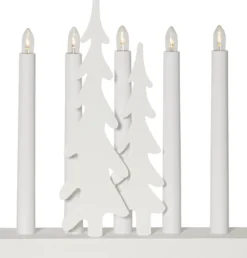 SKOG Ljusstake 5L 27cm LED Vit
