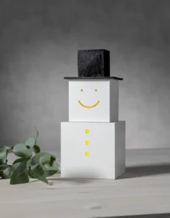 SNOWMAN Dekorationsfigur Batteri 29,5cm Vit