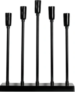 SOFT CHRISTMAS Ljusstake 5L Top 34cm Svart