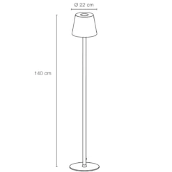 SOFY Golvlampa Utomhus 140cm IP65 Grå