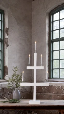 STORM Träljusstake 118cm Vit
