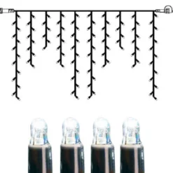 SYSTEM LED EXTRA Istappsslinga 2m 100LED Kallvit/Svart IP44